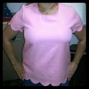 Scalloped Hem Blouse